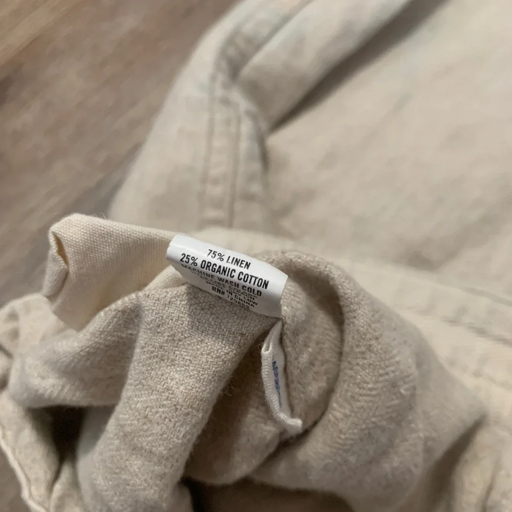 Taylor Stitch linen blend Breakwater Pant in Natural Herringbone - size medium
